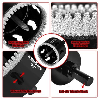 Foto 3 | Foto 3 | Broca Perforadora De Diamante Asnomy Para Soldadura Fuerte Serrada De 82 Mm - Venta Internacional.