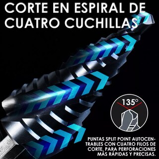 Foto 2 | Foto 2 | Juego De Brocas Escalonada De Acero Para Metal, 3pz Eo Safe Imports Esi-13142-1 Multicolor