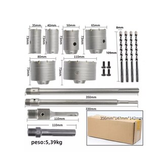 Foto 2 | Foto 2 | 10 Brocas Pasamuros Sacabocas 35-110mm Concreto Eo Safe Imports Esi-12077-1 Plata