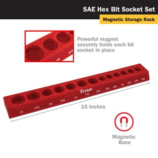Foto 6 | Foto 6 | Set De Brocas Hexagonales Sae De 13 Piezas Titan 85530 Con Organizador - Venta Internacional.