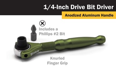 Foto 2 | Foto 2 | Broca Con Trinquete Titan Tools 11325, Disco De 1/4 Pulgadas, Verde - Venta Internacional.