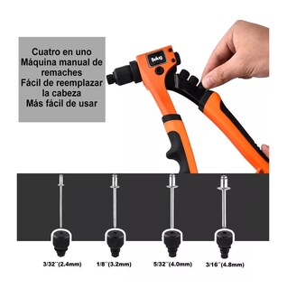 Foto 4 | Foto 4 | Remachadora Profesional de 8 \" con Boquillas de Cambio Rápido Naranja y Negro