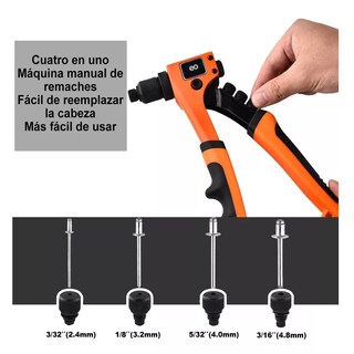 Foto 2 | Foto 2 | Remachadora Profesional De 8 In C/boquillas De Cambio Rápido 85 Pzs .eo Safe Imports Esi-9361-1 Naranja