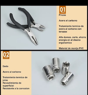 Foto 2 | Foto 2 | Juego de Herramientas Portátil 24 Piezas con Pinza Dado Estrella