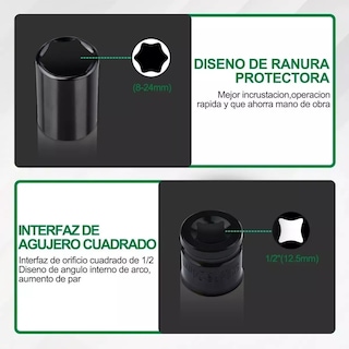 Foto 5 | Foto 5 | Kit de Llaves Vaso 1/2 Eo Safe Imports Esi-7105 color Negro Mecánica con Llave Carraca 14 PZAS
