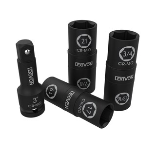 Foto 3 | Foto 3 | Juego De Enchufes De Impacto Lexivon Lx-111 Con 6 Tuercas, Tamaño 17-21 Mm - Venta Internacional.
