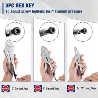 Foto 2 | Foto 2 | Juego De Alicates De Bloqueo Workpro Cr-v De 3 Piezas Con Llaves Hexagonales - Venta Internacional.