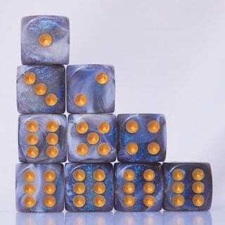 Foto 2 | Foto 2 | Juego De Dados Acrílicos De 16 Mm, 10 Piezas D6 Para Rpg Mtg Dnd Con Bolsa (gris Y Azul) - Venta Internacional.