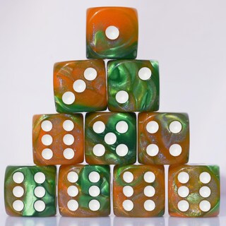 Foto 1 | Foto 1 | Juego De Dados Acrílicos De 16 Mm, 10 Piezas D6 Para Rpg Mtg Dnd Con Bolsa (café Y Verde) - Venta Internacional.