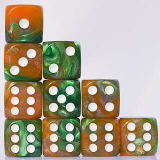 Foto 2 | Foto 2 | Juego De Dados Acrílicos De 16 Mm, 10 Piezas D6 Para Rpg Mtg Dnd Con Bolsa (café Y Verde) - Venta Internacional.