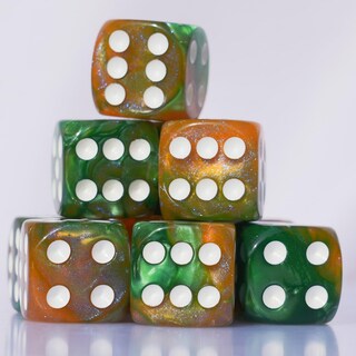 Foto 3 | Foto 3 | Juego De Dados Acrílicos De 16 Mm, 10 Piezas D6 Para Rpg Mtg Dnd Con Bolsa (café Y Verde) - Venta Internacional.