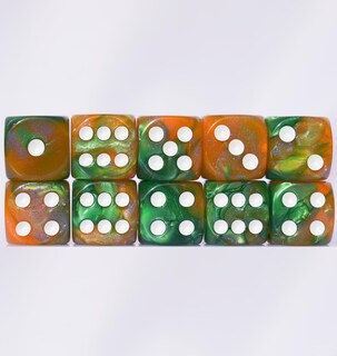 Foto 4 | Foto 4 | Juego De Dados Acrílicos De 16 Mm, 10 Piezas D6 Para Rpg Mtg Dnd Con Bolsa (café Y Verde) - Venta Internacional.