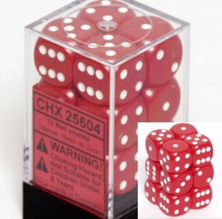Foto 1 | Foto 1 | Juego De Dados Chessex D6 Rojo Opaco Con Blanco De 16 Mm (12 Dados) - Venta Internacional.