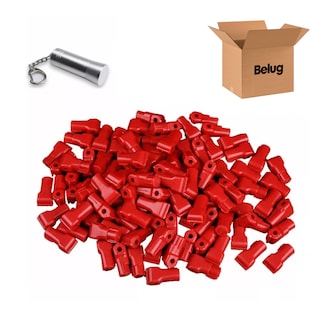 Foto 1 | Foto 1 | 100 Rojo Candado Gancho Exhibidor,1 Llave Magnética , Belug Plateado
