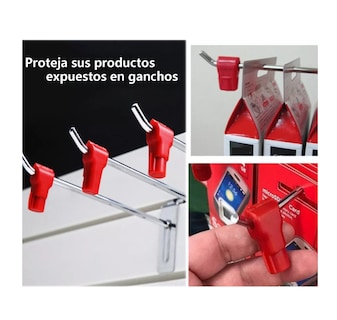 Foto 2 | Foto 2 | 100 Rojo Candado Gancho Exhibidor,1 Llave Magnética , Belug Plateado