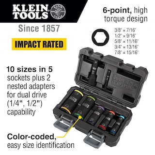 Foto 2 | Foto 2 | Juego De Enchufes Impact Klein Tools 66070 Con 7 Enchufes Y Adaptadores - Venta Internacional.
