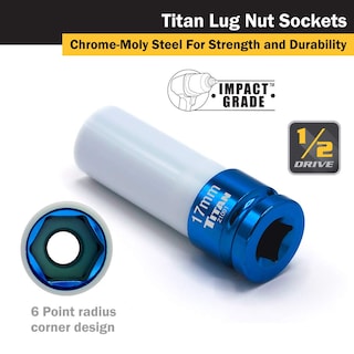 Foto 3 | Foto 3 | Tuerca Profunda Socket Titan 21091 De 1/2 Pulgada X 17 Mm Que No Estropeará El Impacto - Venta Internacional.