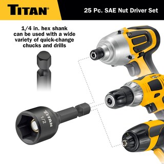 Foto 4 | Foto 4 | Juego De Destornilladores Titan 16294 Juego De Colocadores De Tuercas Sae De 25 Piezas - Venta Internacional.