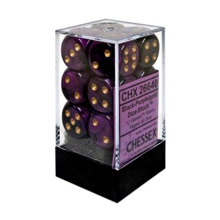 Foto 1 | Foto 1 | Juego De Dados Chessex Gemini Negro Y Morado Con Oro 16 Mm (12) - Venta Internacional.