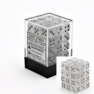 Foto 1 | Foto 1 | Juego De Dados Chessex D6 Frosted, 12 Mm, Seis Caras (36), Transparente/negro - Venta Internacional.