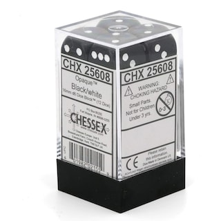 Foto 2 | Foto 2 | Juego De Dados Chessex 12 D6 16 Mm Negro Y Blanco Con Contenedor - Venta Internacional.