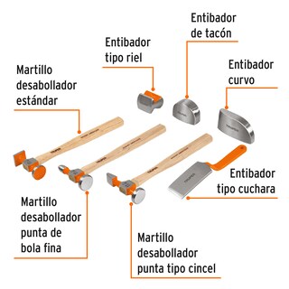 Foto 2 | Foto 2 | Juego 7 Piezas de Martillos y Entibadores Truper Jm-ho Anaranjado
