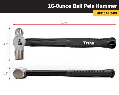 Foto 6 | Foto 6 | Set De Martillos Ball Peen Titan 63302 De 240 Ml Y 480 Ml - Venta Internacional.
