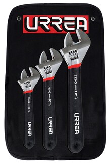 Foto 1 | Foto 1 | Juego De Llaves Ajustables Cromadas Con Mango Rubber Grip, 3 Piezas Urrea