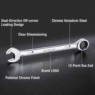 Foto 2 | Foto 2 | Llave Combinada De Trinquete Workpro Cr-v De 19 Mm, Métrica - Venta Internacional.