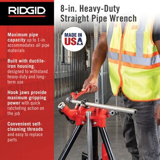 Foto 2 | Foto 2 | Llave Para Tubos Ridgid 31005 Modelo 8, De Alta Resistencia, Recta, 20 Cm - Venta Internacional.