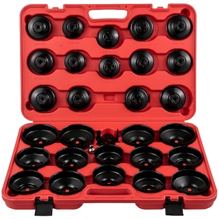 Foto 1 | Foto 1 | Juego De Enchufes Para Filtros De Aceite Vevor, 30 Unidades, Acero Negro, Con Llave Para 3 Atascos - Venta Internacional.