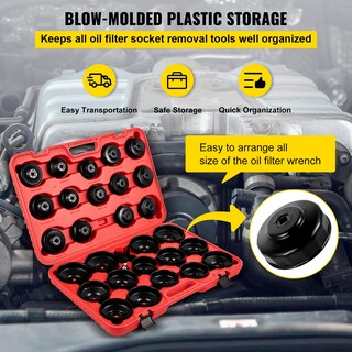 Foto 6 | Foto 6 | Juego De Enchufes Para Filtros De Aceite Vevor, 30 Unidades, Acero Negro, Con Llave Para 3 Atascos - Venta Internacional.