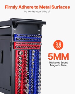 Foto 3 | Foto 3 | Set Organizador De Enchufes Magnéticos Vevor, 4 Unidades, 1/4 Y 3/8 Pulgadas, Azul Y Rojo - Venta Internacional.