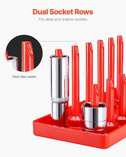Foto 5 | Foto 5 | Juego Organizador De Enchufes Vevor High-rod, 8 Piezas De 1/4, 3/8 Pulgadas Y 1/2 Pulgadas - Venta Internacional.