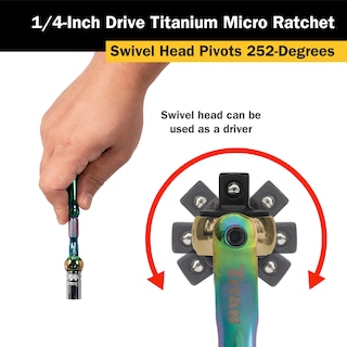 Foto 7 | Foto 7 | Cabezal Giratorio Ratchet Titan 11326 Con Accionamiento De 1/4 Pulgadas Y 90 Dientes - Venta Internacional.