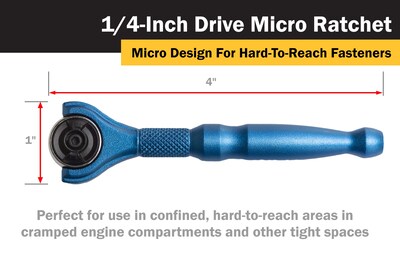 Foto 4 | Foto 4 | Cabezal Giratorio Ratchet Titan 11316 De 1/4 Pulgadas X 4 Pulgadas Con 90 Dientes - Venta Internacional.
