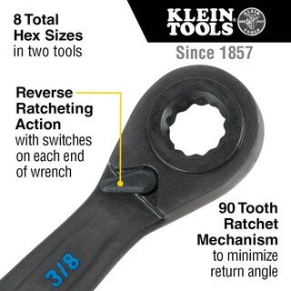 Foto 2 | Foto 2 | Juego De Llaves De Trinquete Klein Tools 4-1 Sae, 2 Piezas - Venta Internacional.