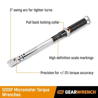 Foto 3 | Foto 3 | Llave Dinamométrica Gearwrench 3/8 Drive 120xp Micrómetro 10-100 Pies/libras - Venta Internacional.