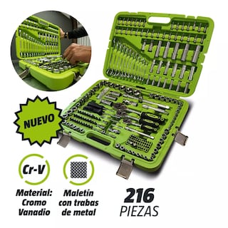 Foto 3 | Foto 3 | Kit Juego De Dados Llaves Y Puntas 216 Pzas Eo Safe Imports Esi-15140 Multicolor