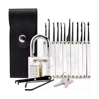 Foto 1 | Foto 1 | Kit De 15 Piezas Ganzuas Profesionales Con Candado Y Manual Plata