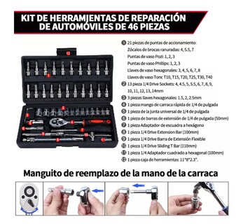 Foto 5 | Foto 5 | Juego De Herramientas Wünd Mecánicas Dados 46pcs