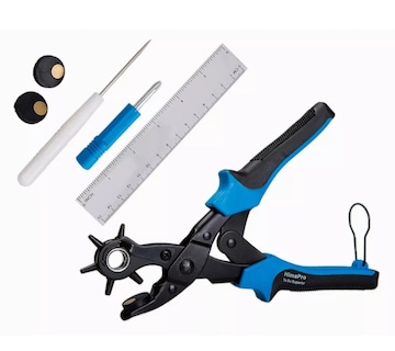 Foto 1 | Foto 1 | Kit Pinza Sacabocados Ojilladora Perforadora Para Cinturón. Negro Azul Plata