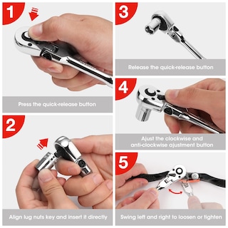 Foto 6 | Foto 6 | Juego De Trinquetes Workpro Con Cabezal Flexible De 2 Piezas, Accionamiento De 1/4 Y 3/8 - Venta Internacional.