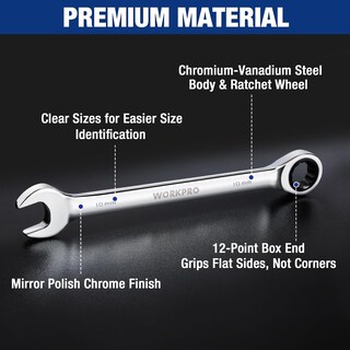 Foto 3 | Foto 3 | Juego De Llaves De Trinquete Workpro, 7 Piezas, 8-17 Mm, Con Estante Organizador - Venta Internacional.