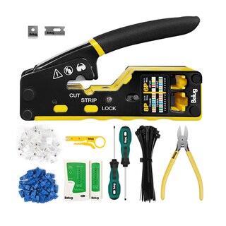 Foto 1 | Foto 1 | Kit De Pinzas Ponchadora De Cable Belug Crimpadora Rj45 Cat5/6 Negro Amarillo