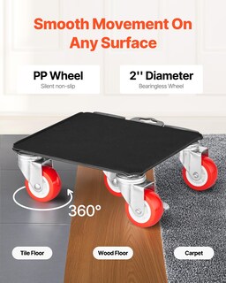 Foto 4 | Foto 4 | Furniture Dolly Vevor, Carga Máxima De 1575 Kg Con 5 Ruedas - Venta Internacional.