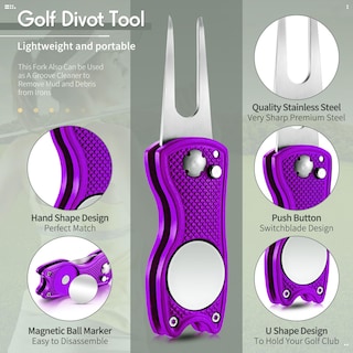 Foto 3 | Foto 3 | Herramienta De Reparación Golf Divot Skylety Metal Con Marcador De Bolas, 4 Unidades - Venta Internacional.