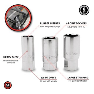 Foto 2 | Foto 2 | Juego De Enchufes Performance Tool C28233, Unidad De 3/8 Pulgadas, 6 Puntos - Venta Internacional.