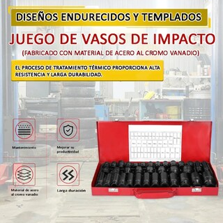 Foto 2 | Foto 2 | 35 Piezas Juego De Datos Alto Impacto De Aire 1/2 Lab.g Rojo