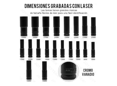 Foto 2 | Foto 2 | Xtellar Juego De Llaves Para Vaso Profesional De 20 Piezas Herramientas Mecánicas Aspiracionales